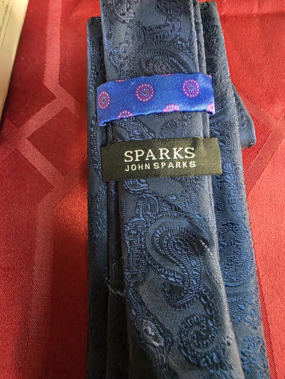 Men's Navy Paisley Tie - Midnight Blue